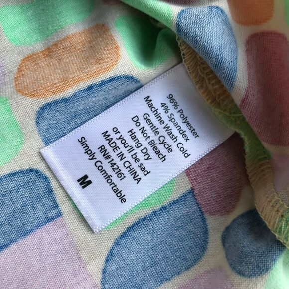 LuLaRoe Womens Dress Sz M Julia Colorful Rectangles Dots Green Rust Blue NEW - Picture 6 of 6